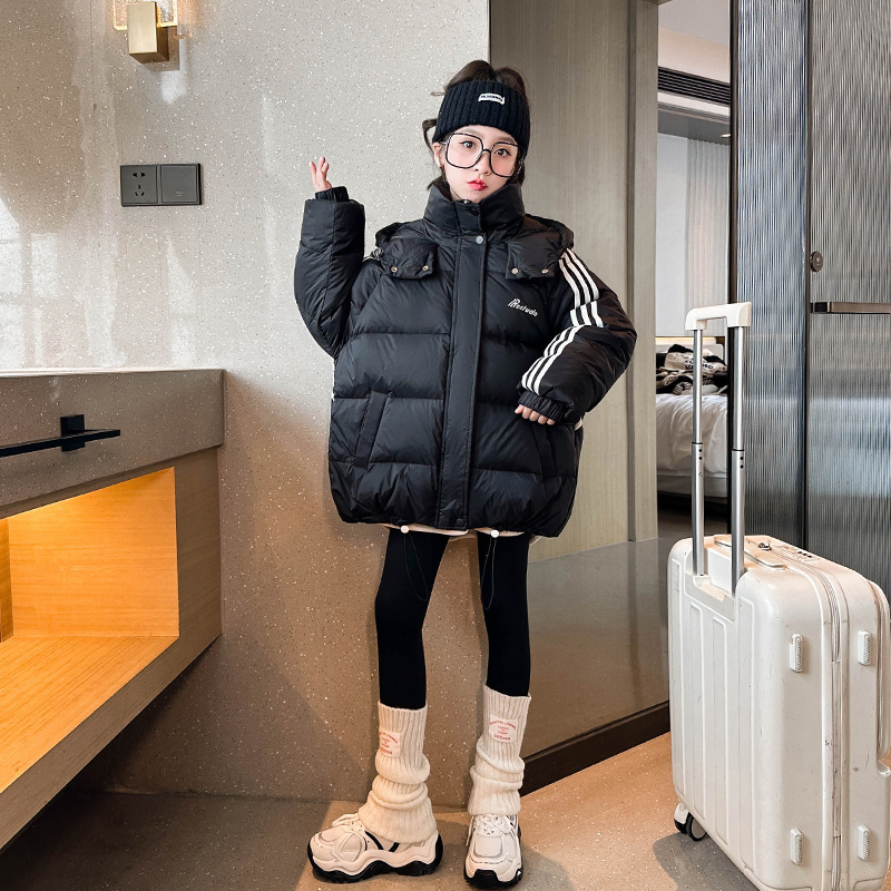 女童羽绒服2024新款冬季儿童中长款女大童加厚白鸭绒外套防寒