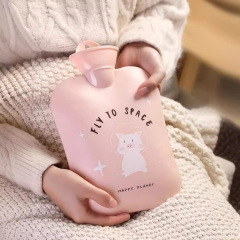 PVC Water-Filled Cartoon Hot Water Bag Fuzzy Fabric Cute Mini Water-Filled Hand Warmer Office Home Rubber Hot Water Bag