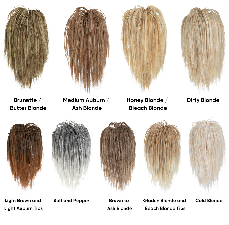 Syntetisk hårkontrakt knol for kvinner, kort syntetisk fiber, langt værhårstil, gripeklemme, hestehalefletthår_voghion.com