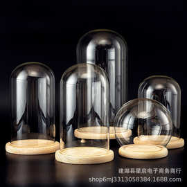 厂家直供货源各种尺寸玻璃钟罩 U形玻璃防尘罩展示罩永生花玻璃罩
