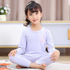 儿童秋衣秋裤纯棉套装8095  女童宝宝保暖舒绒彩棉内衣睡衣家居服