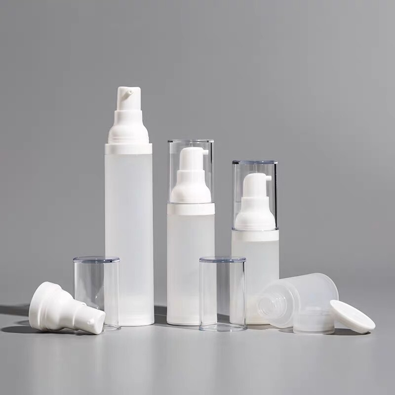 メーカースポット分注ボトル20ml 30ml 50mlフロスト卓上真空ボトルppローションボトル噴霧プレスボトル|undefined