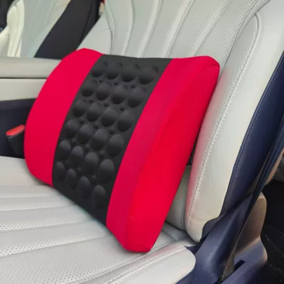 Car Memory Foam Electric Lumbar: Waist support - birds-eye-cloth-black-red-without-electric