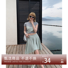 【十三行4折特价不退货】辣妹交叉吊带背心女夏季叠穿上衣抹胸性