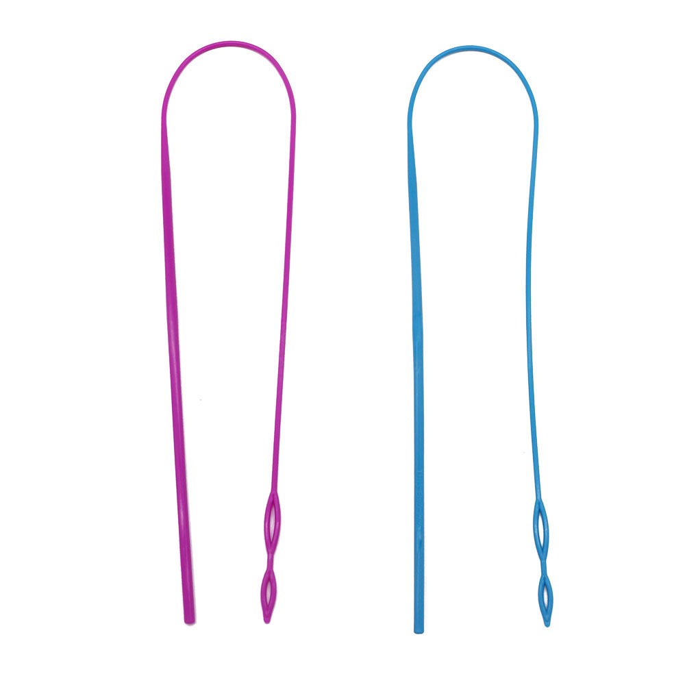 Juego de enhebrador de banda elástica de Amazon, cable de banda elástica de plástico largo, enhebrador de cuerda de doble orificio, clip de cinturón