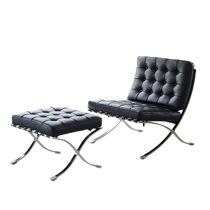 Barcelona sofá individual italiano vintage silla casual italiano simple perezoso sofá de acero inoxidable