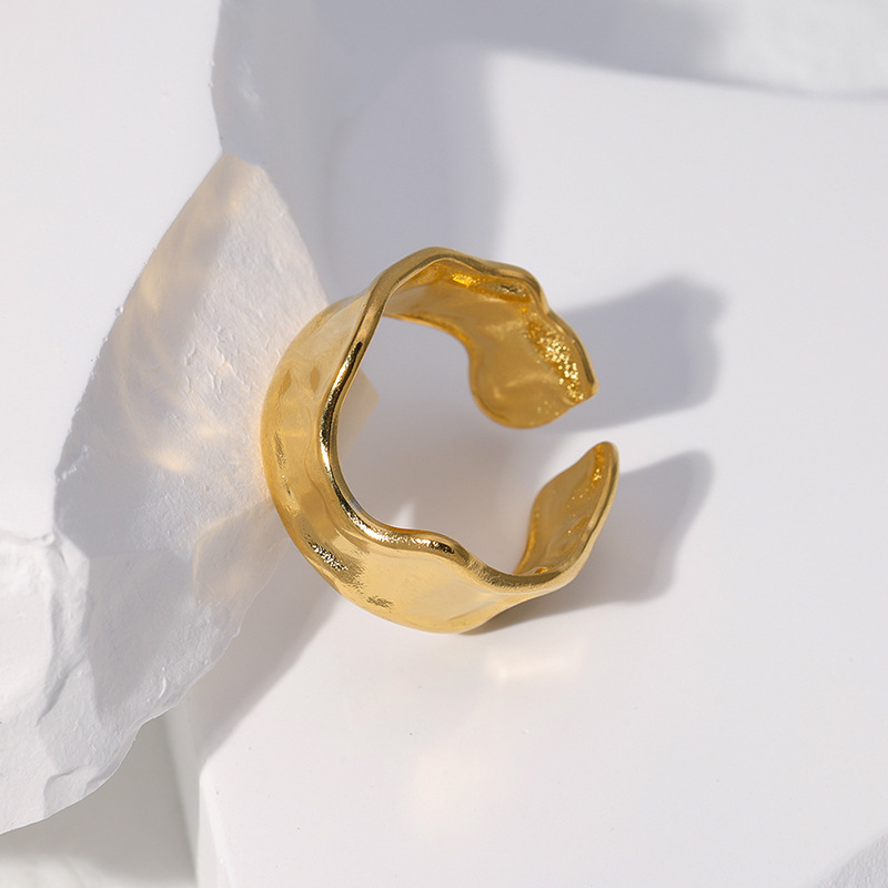 Fashion Solid Color Stainless Steel Plating Open Ring 1 Piece