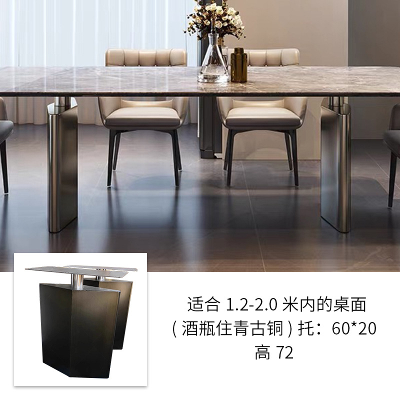 Mesa de acero inoxidable soporte de piernas de mármol base de lujo ligero marco de soporte de tabla de roca mesa redonda pie de mesa larga isla marco de mesa pie de comedor