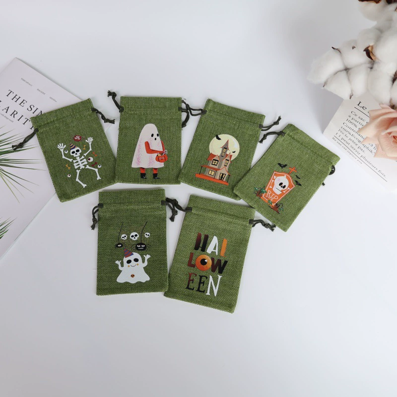 Трансграничная бестселлерная сумка для тыквы на Хэллоуин, сумка для конфет на Хэллоуин, декоративная подарочная сумка на шнурке на Хэллоуин