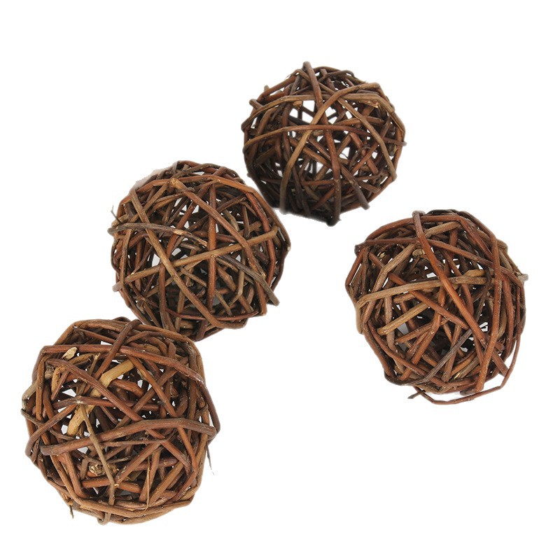 Natural Rattan Balls Willow Balls Wholesale Pet Balls Eco-Friendly Rattan Woven Balls Christmas Accessories Decorative Hanging Ornaments Ceiling Hanging Balls