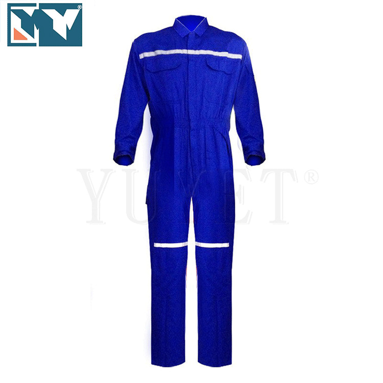 厂家直 销纯棉阻燃防静电防护服防火反光连体防护服耐高温