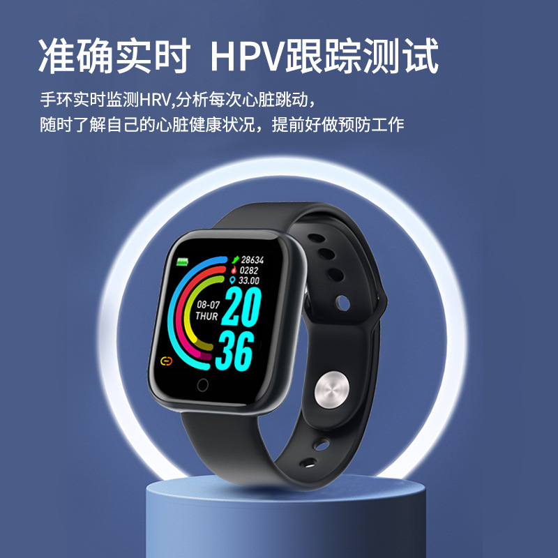 Venta caliente transfronteriza Y68 pulsera D20 Bluetooth pulsera inteligente monitor de pantalla a color podómetro sueño ritmo cardíaco pulsera de la presión arterial