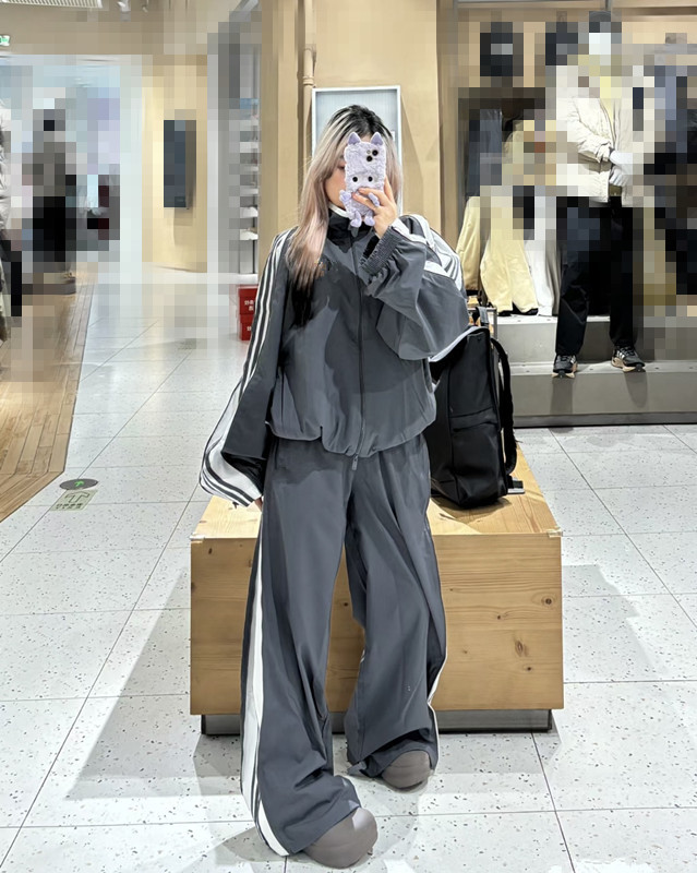 有标春秋袖子拉链复古运动套装夹克外套9204+9206开衫套装情侣款|undefined