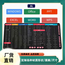 电竞橡胶鼠标垫超大快捷键鼠标垫办公桌垫亮光布游戏防滑键盘垫