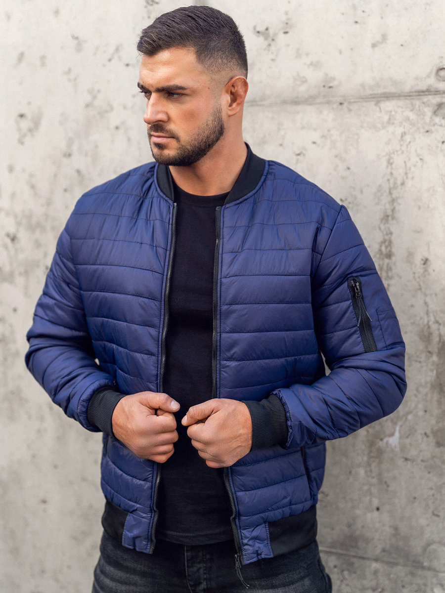 Men's Padded Quilted Stand Collar Warm Cotton Coat Jacket_voghion.com