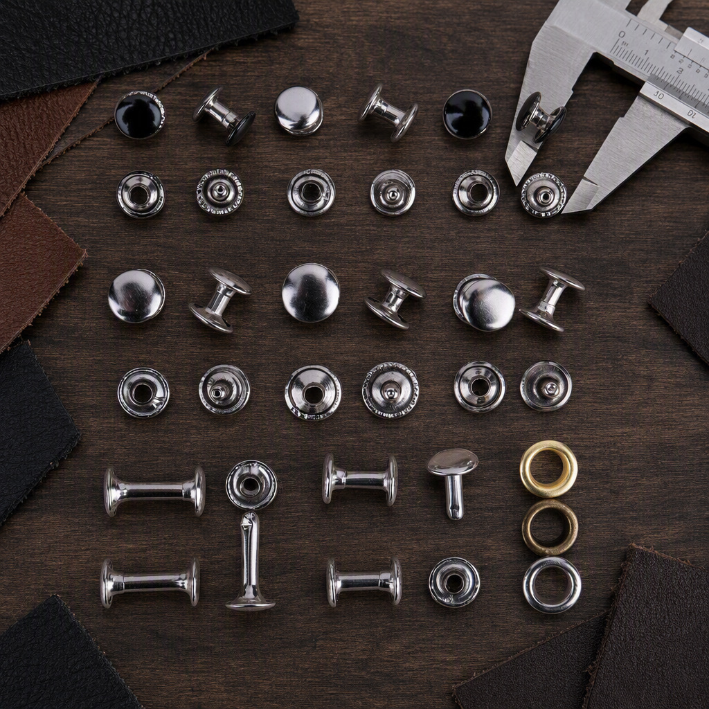 Double-sided footwear buckle with studs