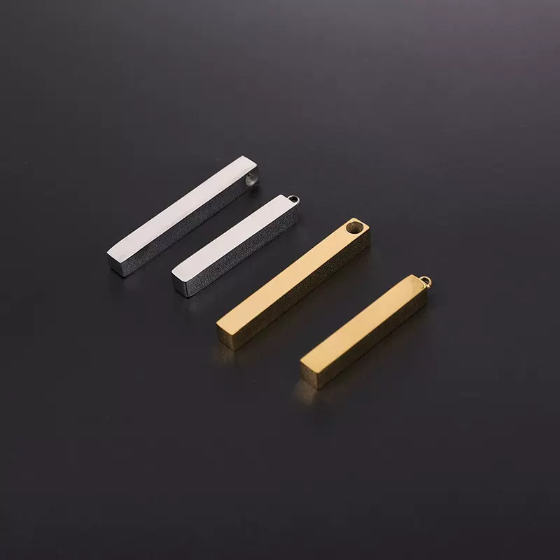 源头厂家直销钛钢不锈钢立体长条项链吊坠 速卖通亚马逊 diy吊坠