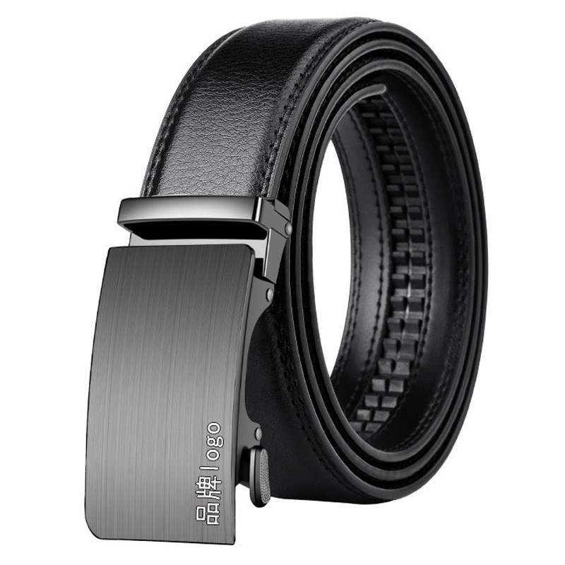 Cinturón de cuero para hombres 2025 nuevo cinturón de cuero de hebilla automática, cinturón de cuero de alta calidad, pantalones de piel de vaca de mediana edad, cinturón de piel de vaca de segunda capa