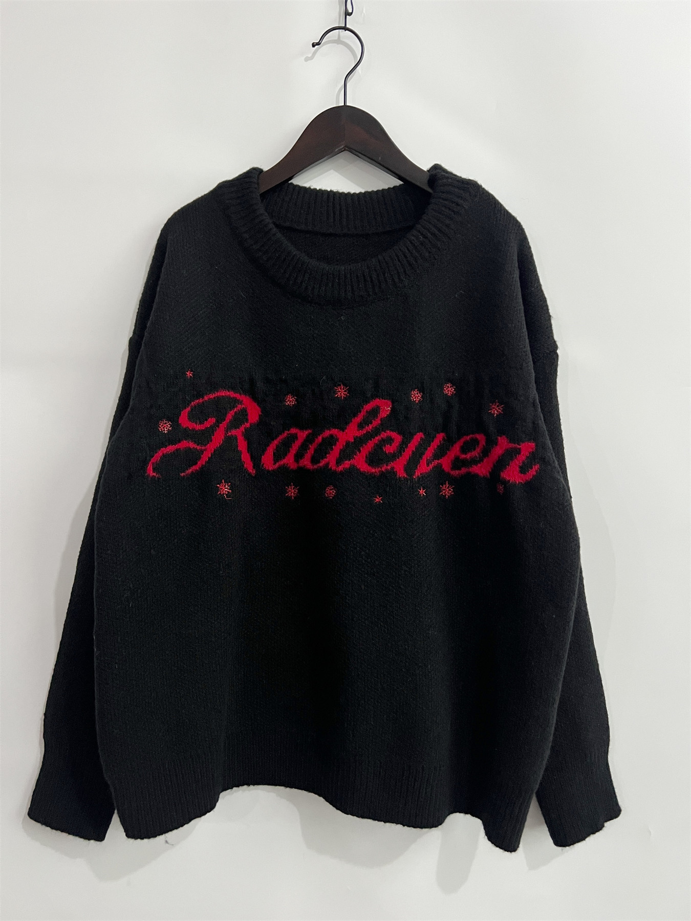 Pull tricoté jacquard brodé à col rond pour femme, thème de noël, nouvelle collection automne et hiver_voghion.com