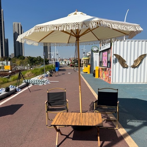 Paraguas de ocio al aire libre, paraguas comerciales de aluminio, paraguas para café, paraguas para café