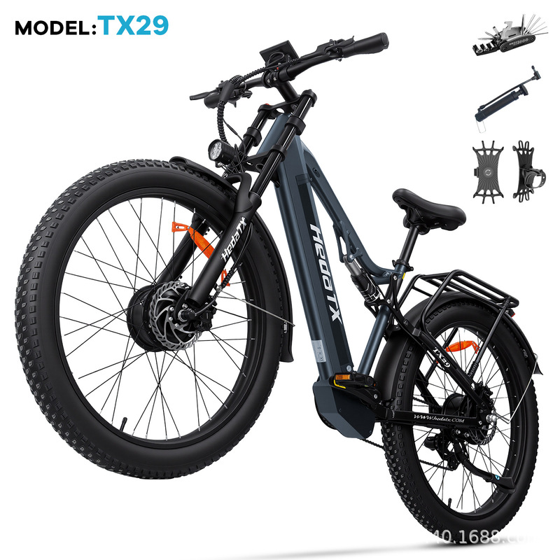 Cross-Border Electric Bicycle Hedatx Tx29 Electric Bicycle with Removable Lithium Battery, 27-Speed, Exclusively for Foreign Trade, Fast Delivery