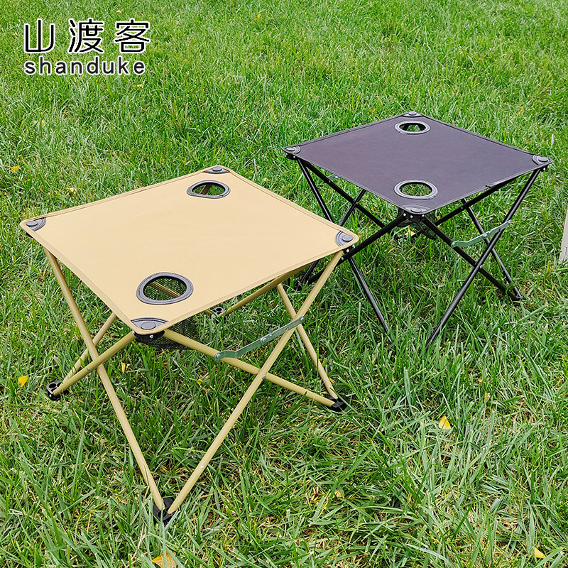 Primavera, verano y otoño nuevo estilo Oxford paño para acampar mesa pequeña camping mesa de tela plegable para acampar mesa de picnic impermeable ligera y portátil