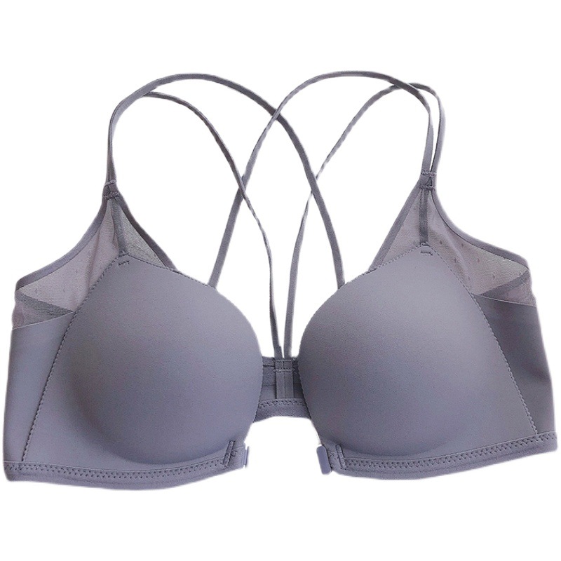 Luz japonesa de alta calidad kapok inalámbrico cómodo frente hebilla Sujetador push up Cruz belleza espalda grande ropa interior para las mujeres