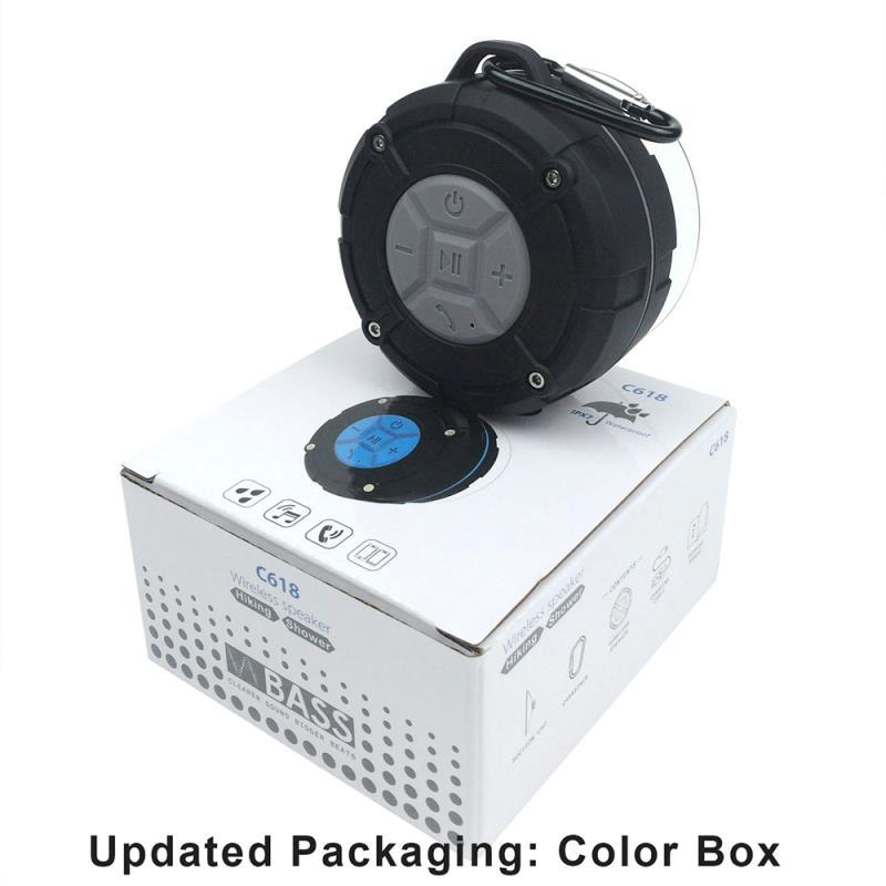 C618 Amazon Explosive Bathroom Audio Outdoor Backpack IPX7 Waterproof Bluetooth Wireless Speaker With Suction Cup