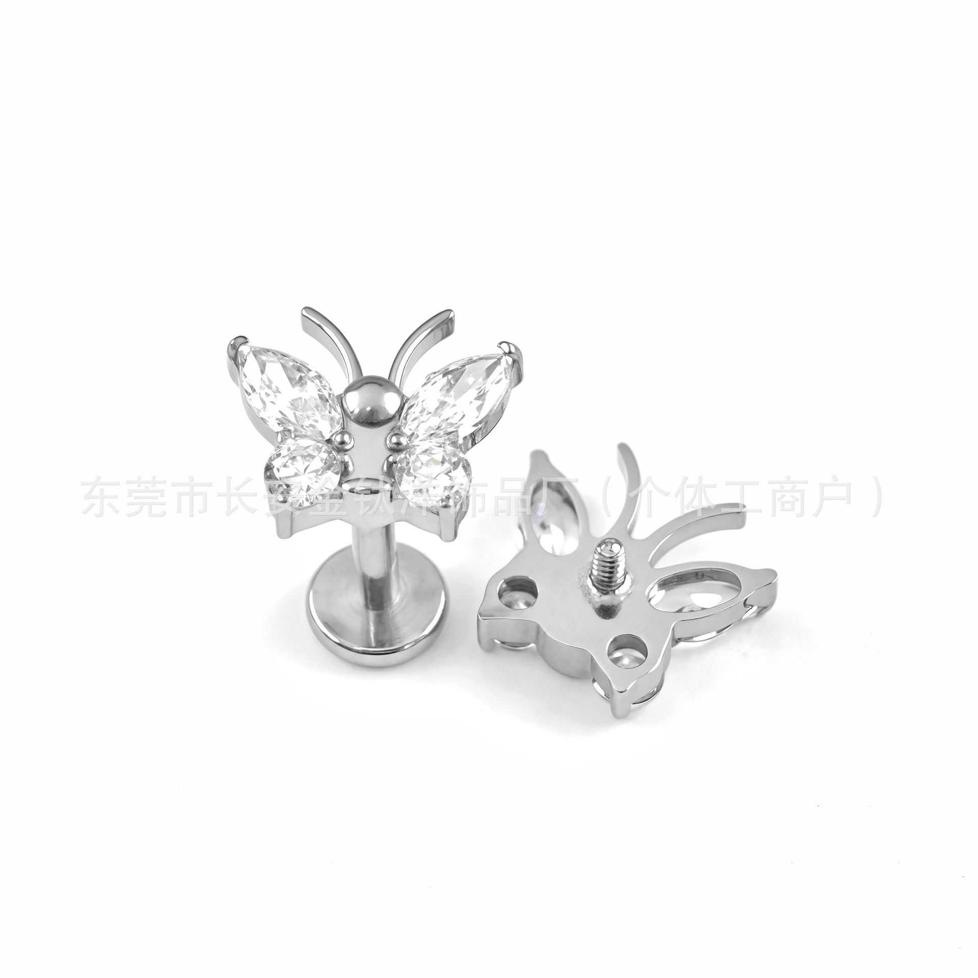 Labret piercing jewelry detail image