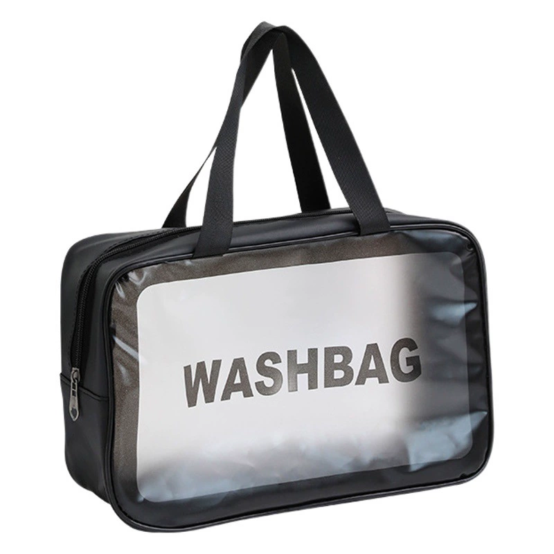 Повседневная сумка для хранения, прозрачная сумка для туалетных принадлежностей с отделением для сухой и влажной уборки, водонепроницаемая матовая косметичка из искусственной кожи, сумка для хранения косметики