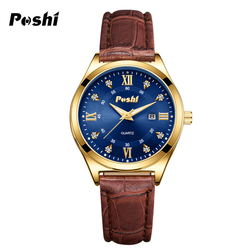 POSHI marca impermeable luminoso nuevo reloj de hombre correa de pareja reloj de cuarzo reloj de mujer de moda