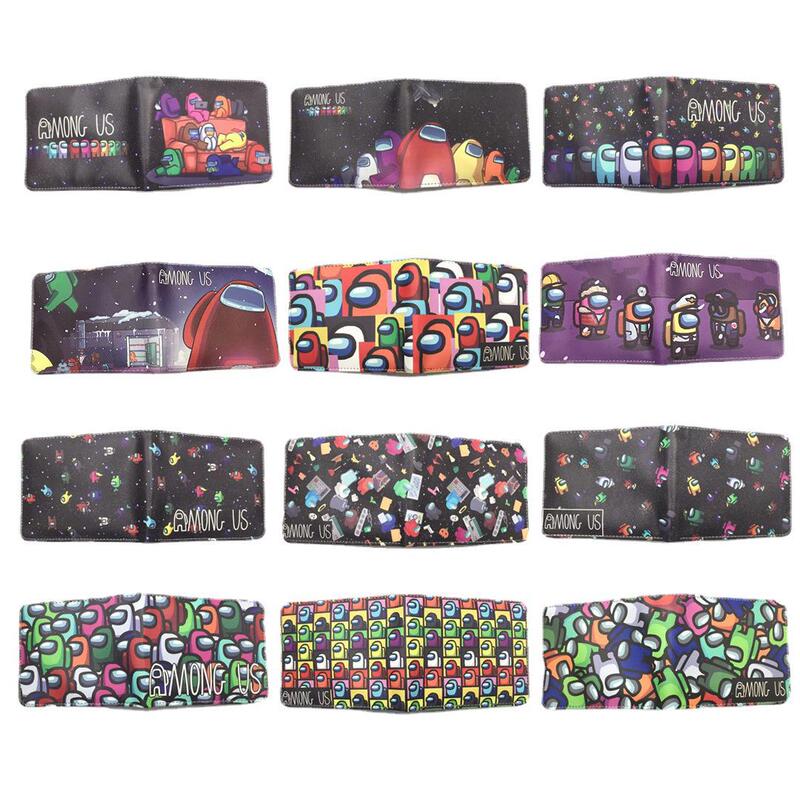 Among Us's Popular Game Peripheral Wallet for Male and Female Students Pu Folded Short Card Holder Coin Purse Leather Wallet