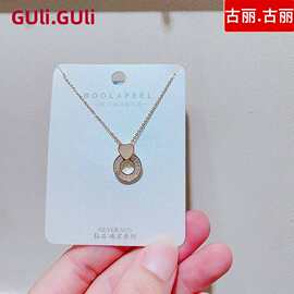 古丽.古丽S925银项链韩版几何女短款设计感INS风热卖锁骨链0879J