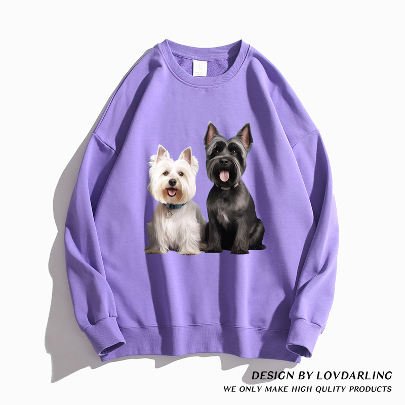 Maglione Felpa Originale Sottopelo Autunno E Inverno Tutto Cotone Designer Cucciolo Girocollo Maniche Lunghe_voghion.com