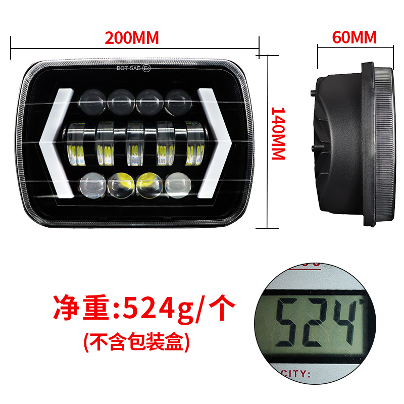 New 7-inch Wrangler off-road vehicle headlights with LED headlights with left and right yellow white light arrows modified spotlights