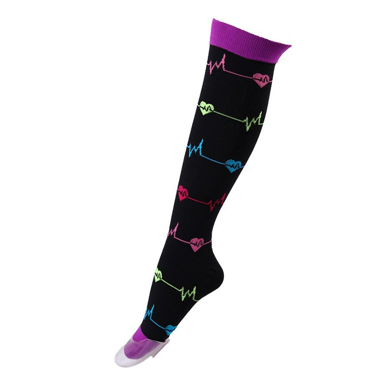 Compression Running Socks, Unisex Jacquard Knee-High Socks, Multiple Patterns, S/M & L/XL
