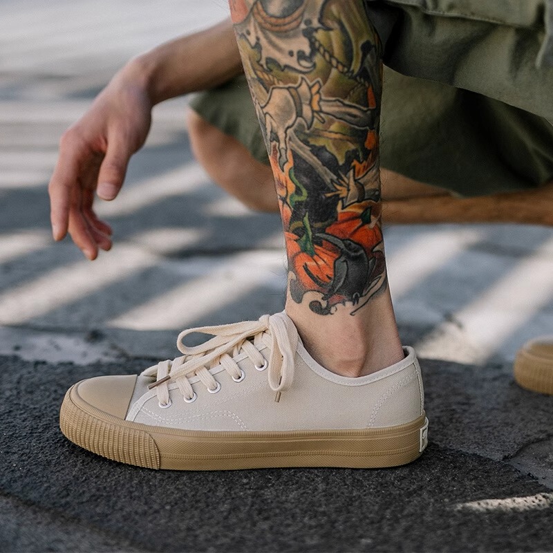 Men's Low-Top Canvas Shoes, Spring Student Korean Style Trendy Men's Shoes, Korean Style Okayama Kurume Vulcanized Shoes