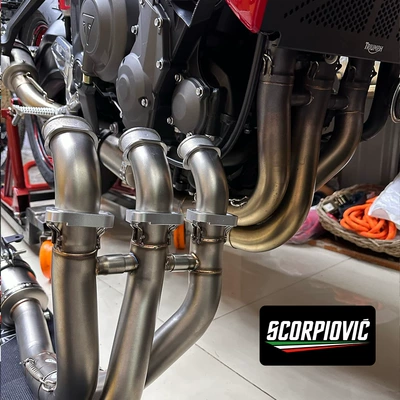 Motorcycle exhaust pipe: Tiger Stainless Steel Front