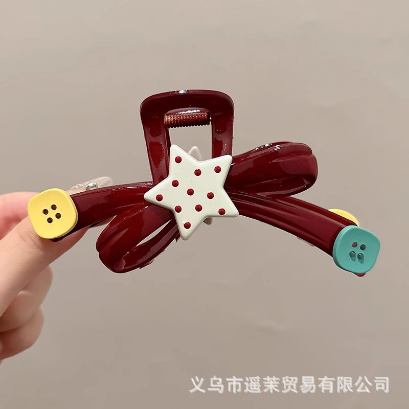 咖色磨砂抓夹女2025年新款发夹后脑勺大号发量多鲨鱼夹子发卡头饰|undefined