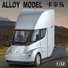 盒装 新豪迪1:32特思啦皮卡车头仿真合金模型声光回力玩具车模型