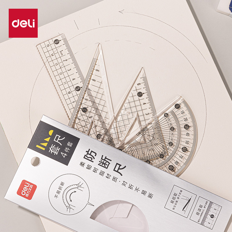 Regla de la mano derecha Regla de dibujo para estudiantes de la escuela primaria Set de papelería Placa de triángulo transparente Regla de dibujos animados para niños