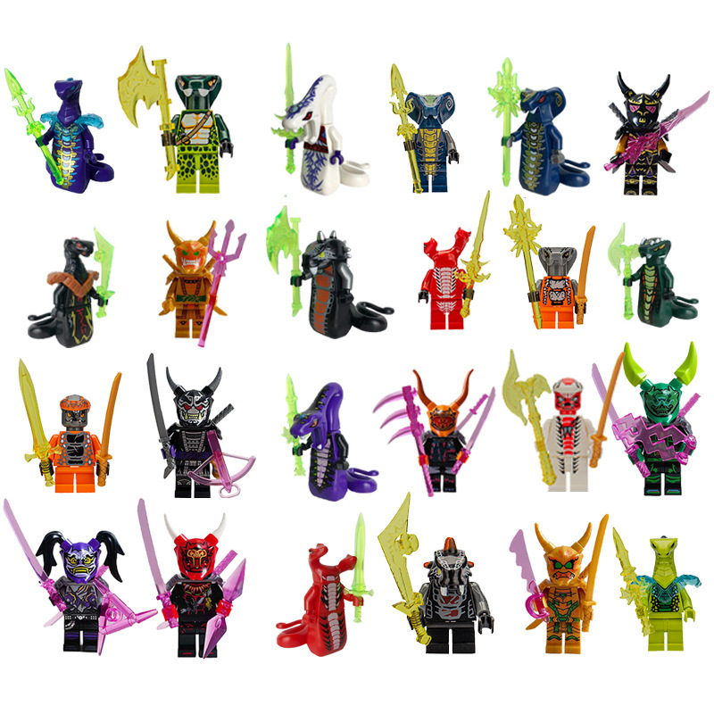 Cross-Border Villain Ninja Snake Monster Trendy Building Block Doll Assembled Educational Toys Specially Designed for Foreign Trade
