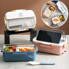 304 stainless steel lunch box for students and office workers with tableware, water-filled and heated lunch box, portable lunch box with compartments