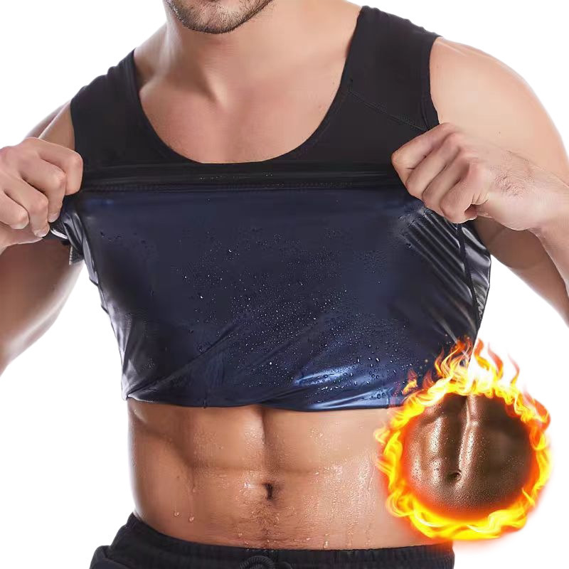 Comercio exterior explosivo chaleco de sudor de mujeres y hombres ropa deportiva de acondicionamiento físico chaleco de sudor abdominal plástico chaleco de cremallera sudor image 7