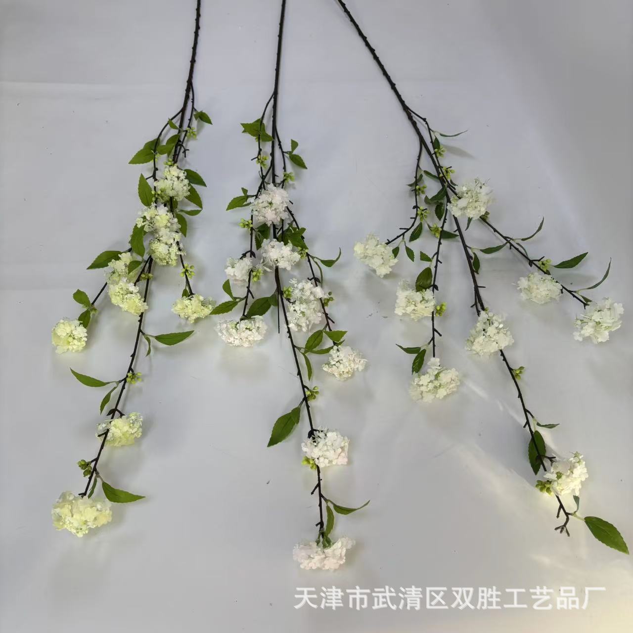 Artificial Flower, Dogwood Small Handball, Snow Willow, White and Green, Home Decoration Single Branch Artificial Flower, Bottle Photography Props