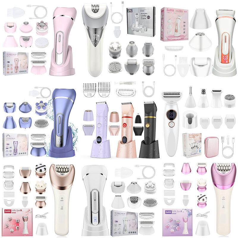 六合一女士毛发修剪刮毛仪器私处剃毛器电动磨脚器鼻毛修剪器批发