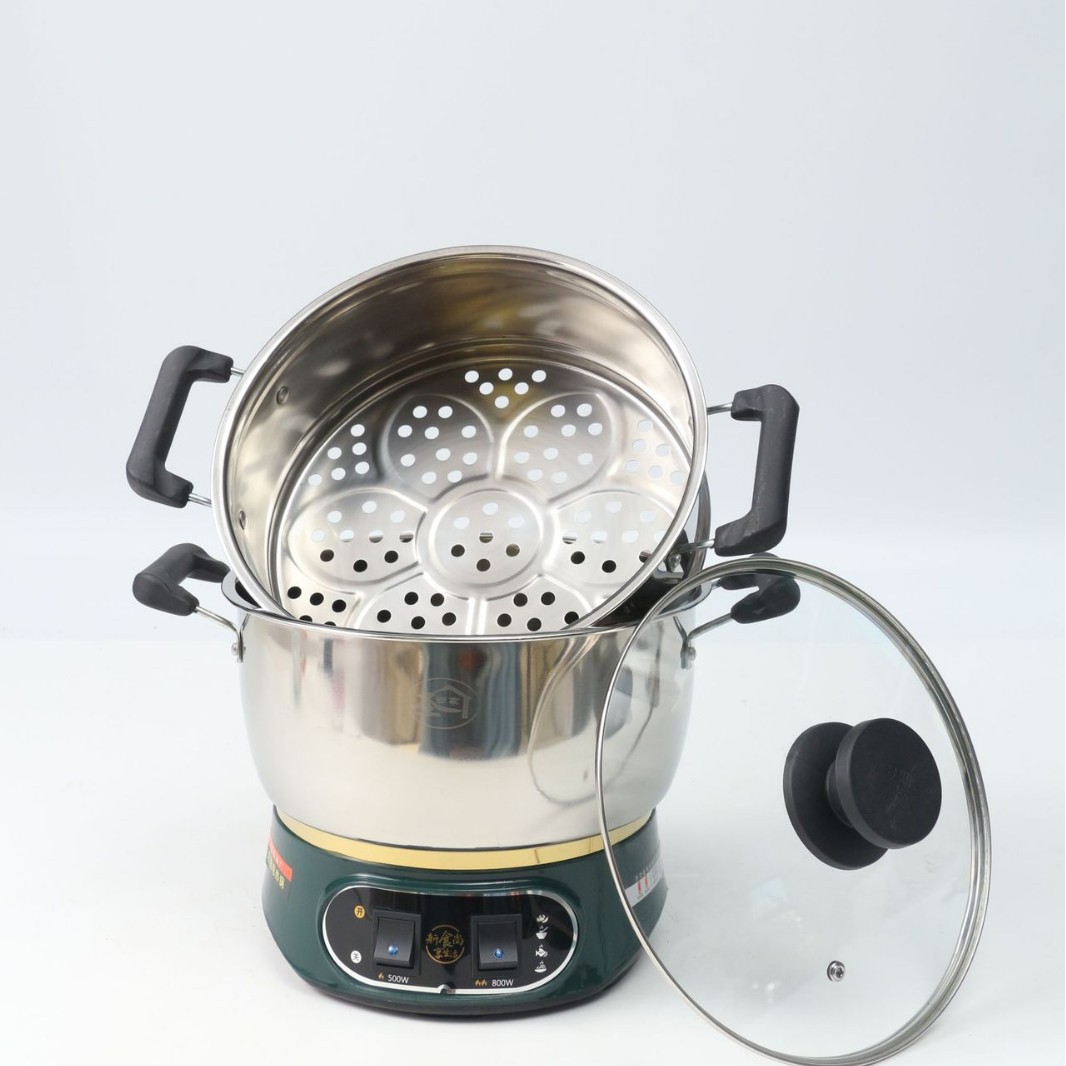 Student 1-2 people electric steamer electric cooking pot electric hot pot household multi-functional electric hot pot thickened stainless steel electric frying pan