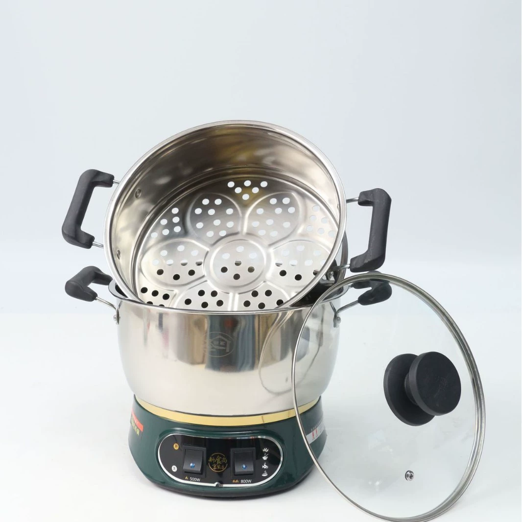 Student 1-2 people electric steamer electric cooking pot electric hot pot household multi-functional electric hot pot thickened stainless steel electric frying pan