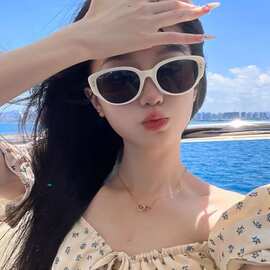 网红黑白猫眼太阳眼镜女2026欧美风辣妹高级感ins凹造型拍照墨镜