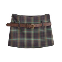 2024英伦风复古格子半裙学院风甜美百搭低腰显腿长小清新超短裙